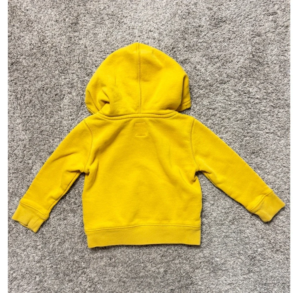 Gap Kids Toddler Arch Logo Pullover Hoodie Yellow Blue 2T Fleece Sweatshirt
